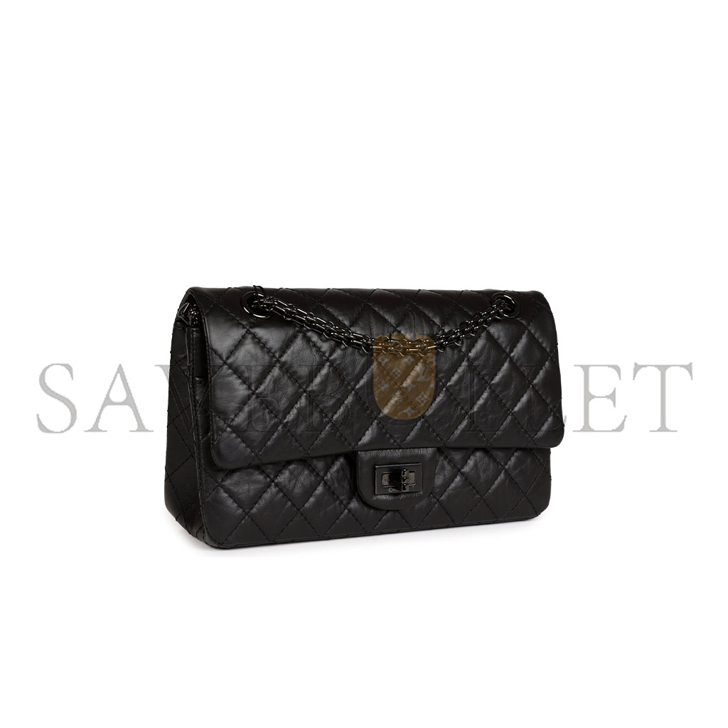 CHANEL MASTER CALFSKIN QUILTED 2.55 FLAP SO BLACK A37587 (28*19.5*7.5cm)